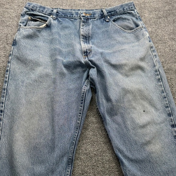 Wrangler Jeans Men's 40x30 Blue Relaxed Fit Denim Casual Pants - Picture 9 of 14
